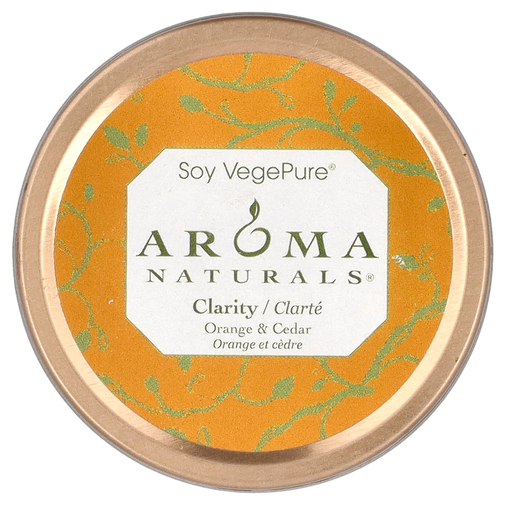 Aroma Naturals, Soy VegePure®, олово для путешествий, свеча, апельсин и кедр, 79,38 г (2,8 унции)