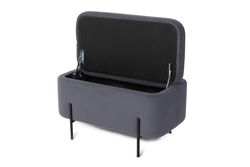 Пуф Gloria овальный Серый с ящиком