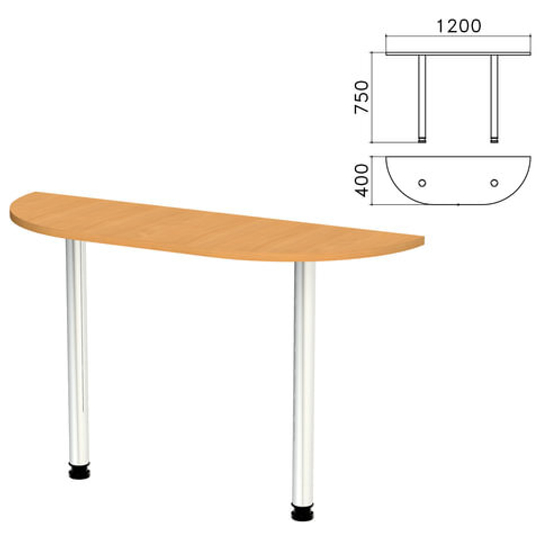 Стол приставной полукруг "Монолит", 1200х400х750, цвет бук бавария (КОМПЛЕКТ)