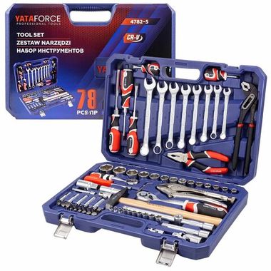 Набор инструментов в пластиковом кейсе (78 предметов) YATAFORCE YF-4782-5