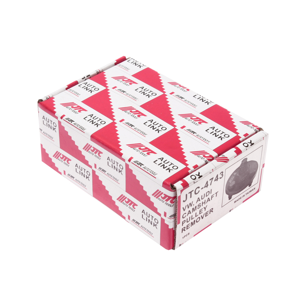 JTC-4743 - Съемник шкивов распредвала (VW,AUDI,SKODA дизель) JTC -  
Специально предназначен для снятия шкива распредвала на дизельном двигателе TD, TDI и пр. 
Применение: Фольксваген (Volkswagen), Ауди (Audi), Шкода (Skoda), Сеат (Seat).  
Оригинальный номер: Т10052.  
Количество в оптовой упаковке: 10 шт. и 200 шт.  
Габаритные размеры: 150/90/60 мм. (Д/Ш/В)  
Вес: 636 гр.