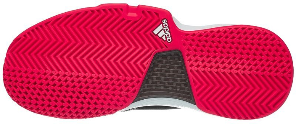 детские Кроссовки теннисные Adidas SoleCourt xJ - core black/hi-res yellow/shock red