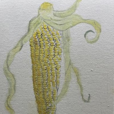 Кукуруза с ботвой. Натюрморт