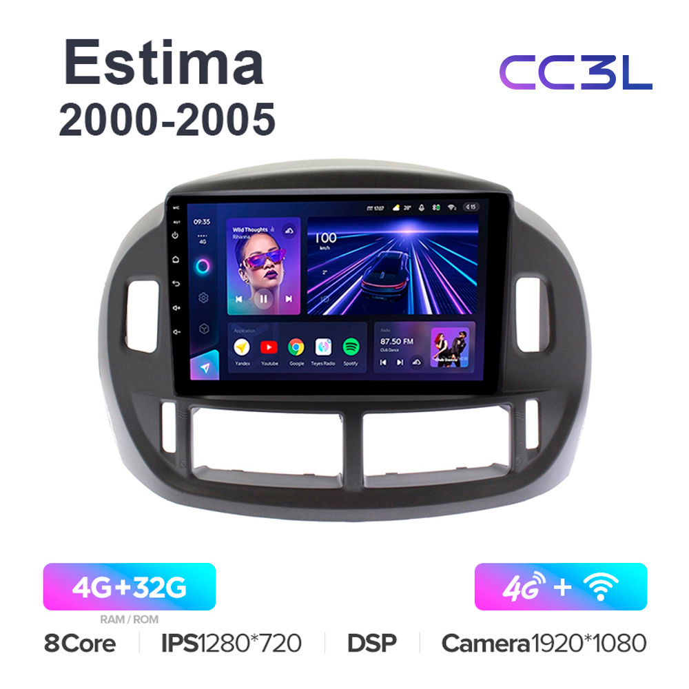 Teyes CC3L 9"для Toyota Estima 2000-2005