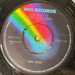 Винтажная виниловая пластинка 7 дюймов (маленькая пластинка) Bing Crosby, White Christmas / God Rest Ye Merry Gentlemen (UK 1977)