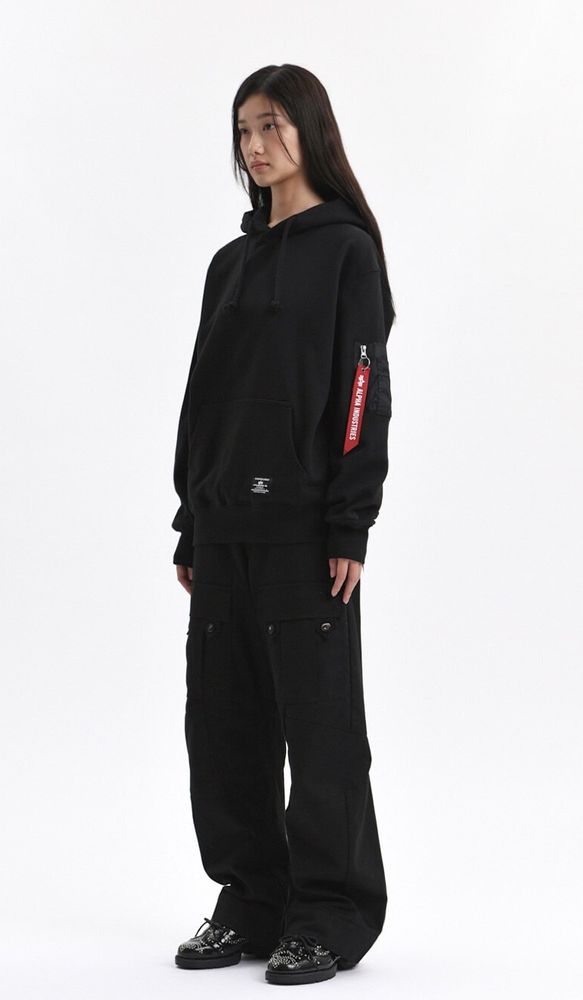 Толстовка Alpha Industries Utility Pocket Hoodie Black (Черный)