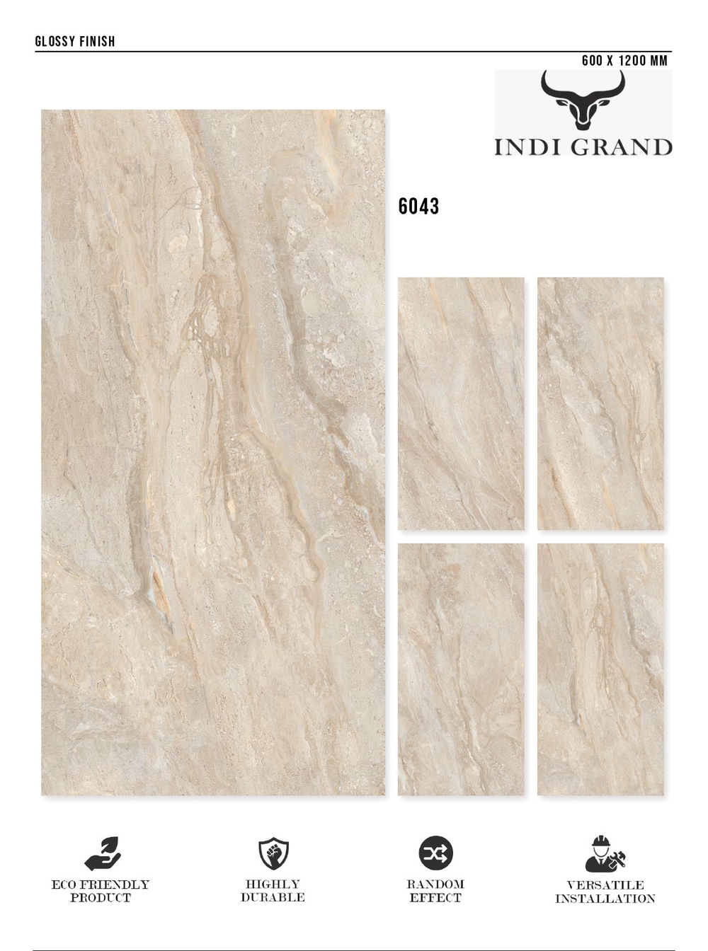 Керамогранит glossy №1 60х120, 6043