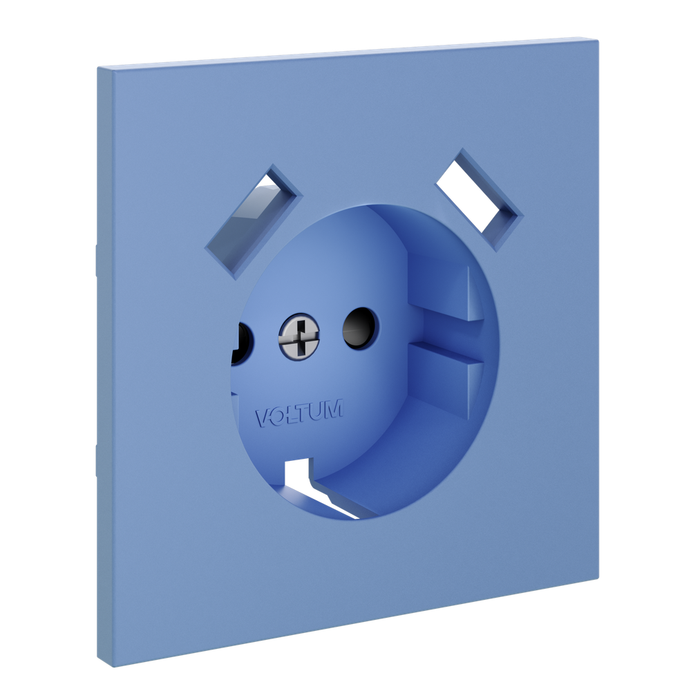 Накладка для розетки с заземлением и защитными шторками, с USB A+A, (деним) Voltum S70 VLS000915