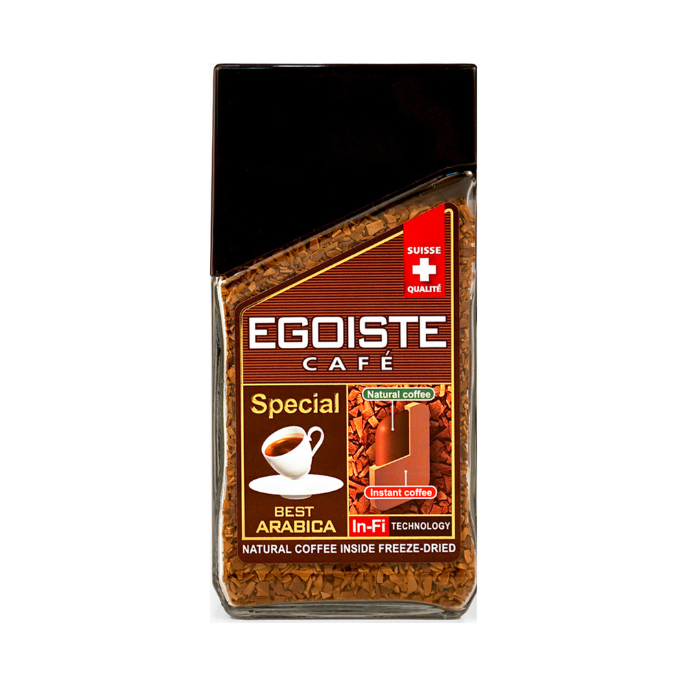Кофе молотый в растворимом Egoiste Special, 100 г, стеклянная банка