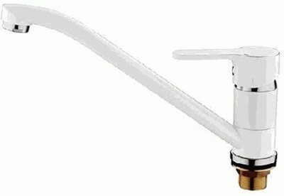 смеситель кухня LEDEME картридж д.35мм,с гайкой, белый, L4903W