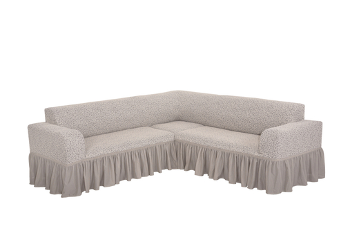Чехол Жаккард на угловой диван, цвет Кремовый
