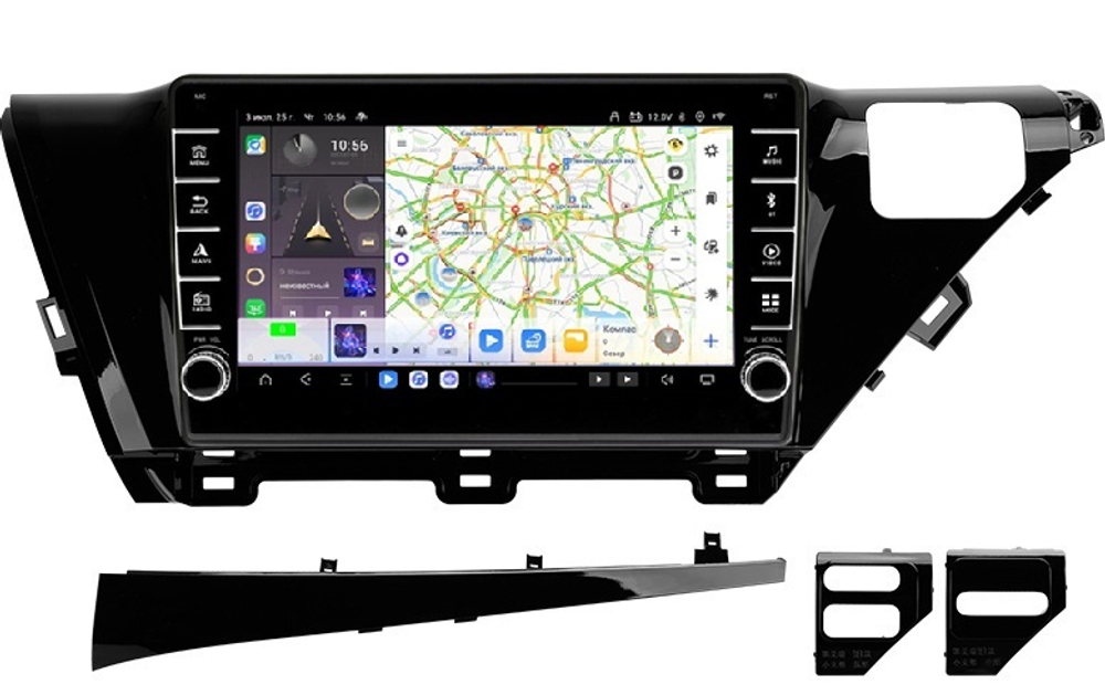 Магнитола для Toyota Camry 70 2017-2020 (без JBL) - Carmedia OL-1695 (кнопки и крутилки) Android 13, TS20, 6+128Гб, CarPlay, 4G SIM-слот