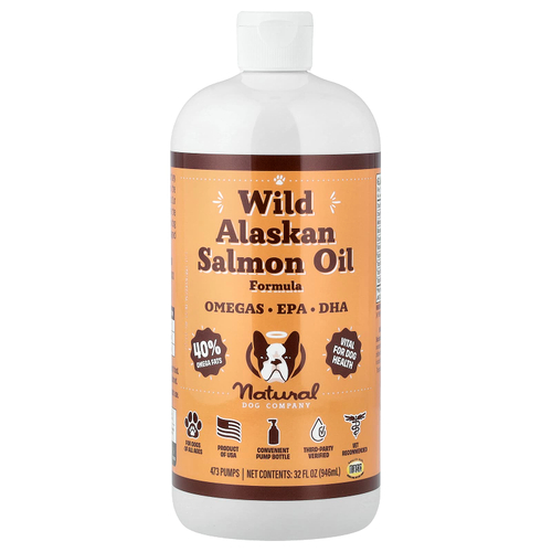 Natural Dog Company, добавка с жиром дикого аляскинского лосося, для собак любого возраста, 946 мл (32 жидк. унции)