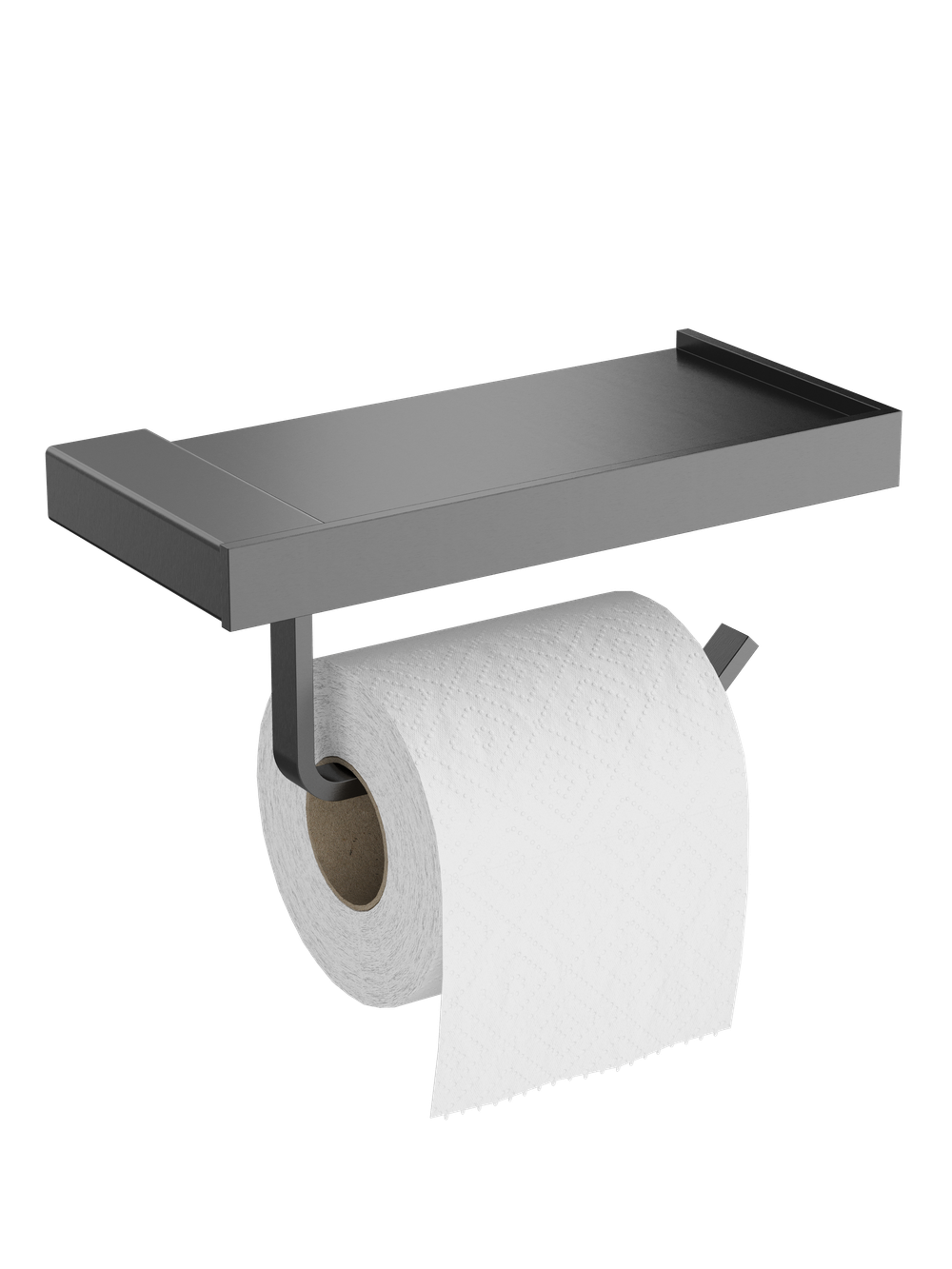 Держатель для туалетной бумаги STWORKI Дублин S41345GB настенный, вороненая сталь, с полкой