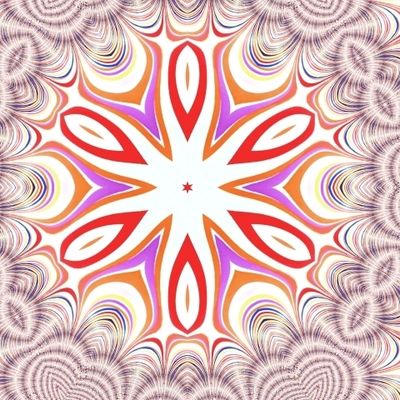 Яркий орнамент на телесном фоне