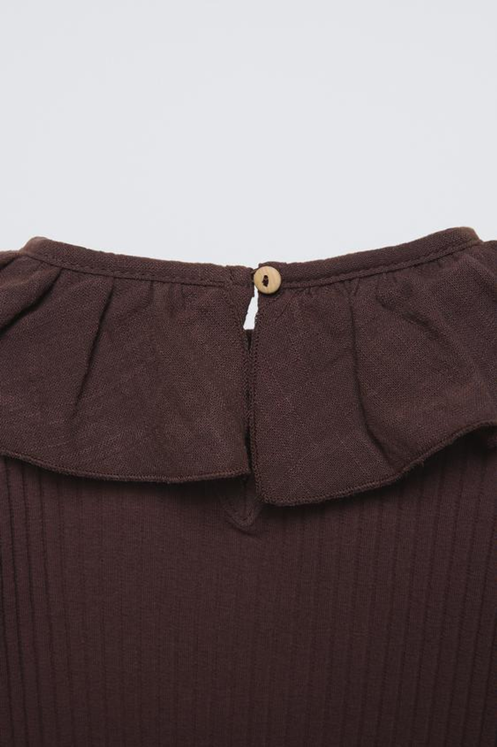 ZARA КОМБИНИРОВАННАЯ ФУТБОЛКА ИЗ ТРИКОТАЖА В РУБЧИК, ШОКОЛАДНЫЙ