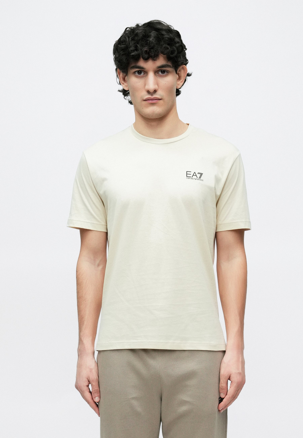 EA7 Emporio Armani UNISEX - Футболка с принтом - туман/молоко