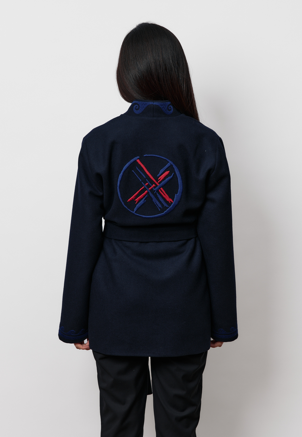 Шапан шерстяной женский OYU TOLQYN DARK BLUE