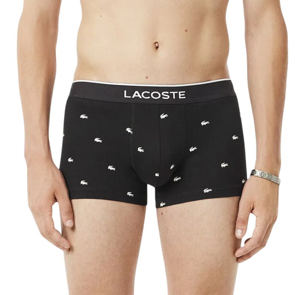 Боксерки теннисные Lacoste Stretch Cotton Trunks 3P - black