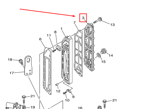 69J-41113-02-9S OUTER COVER, EXHAUST