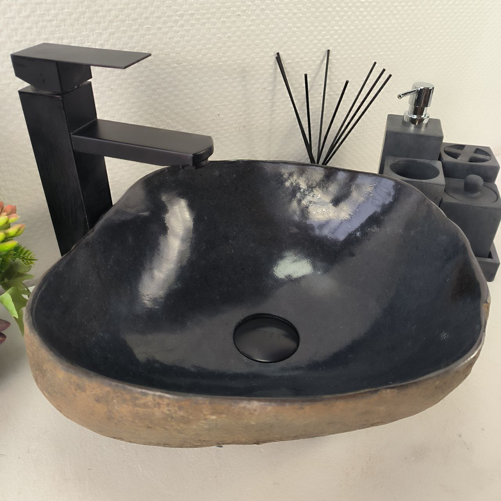 Раковина из речного камня RS-64996 41*37*15 0860