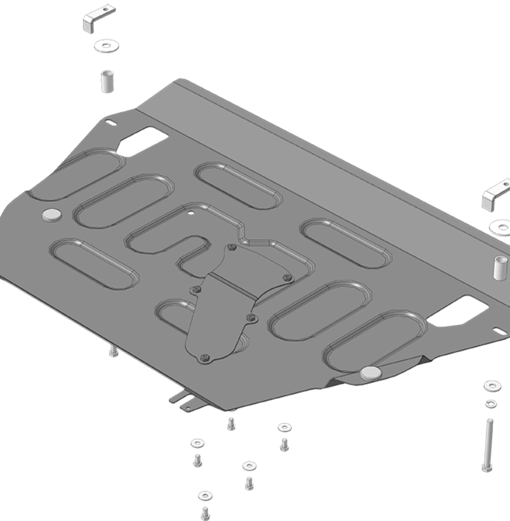 Защита картера Двигателя, КПП. 2 мм, Сталь. для Toyota RAV 4 2005-2013 MOTODOR.72510