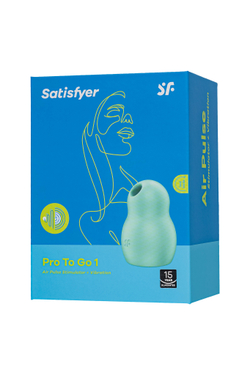 Вакуумный стимулятор клитора с вибрацией Satisfyer Pro To Go 1, мятный, 9 см