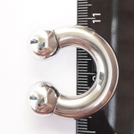 Циркуляр ( утяжелитель), подкова для пирсинга: диаметр 16 мм, толщина 8 мм, диаметр шариков 12 мм. Сталь 316L.