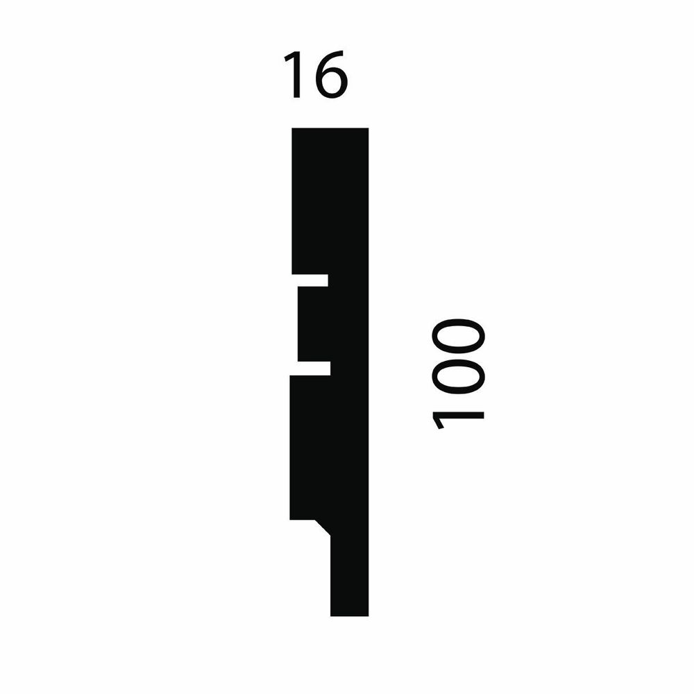 Плинтус под покраску, 100x16 мм