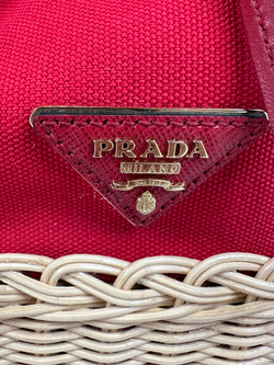 Сумка Prada Bucket Bag in Wicker and Canvas