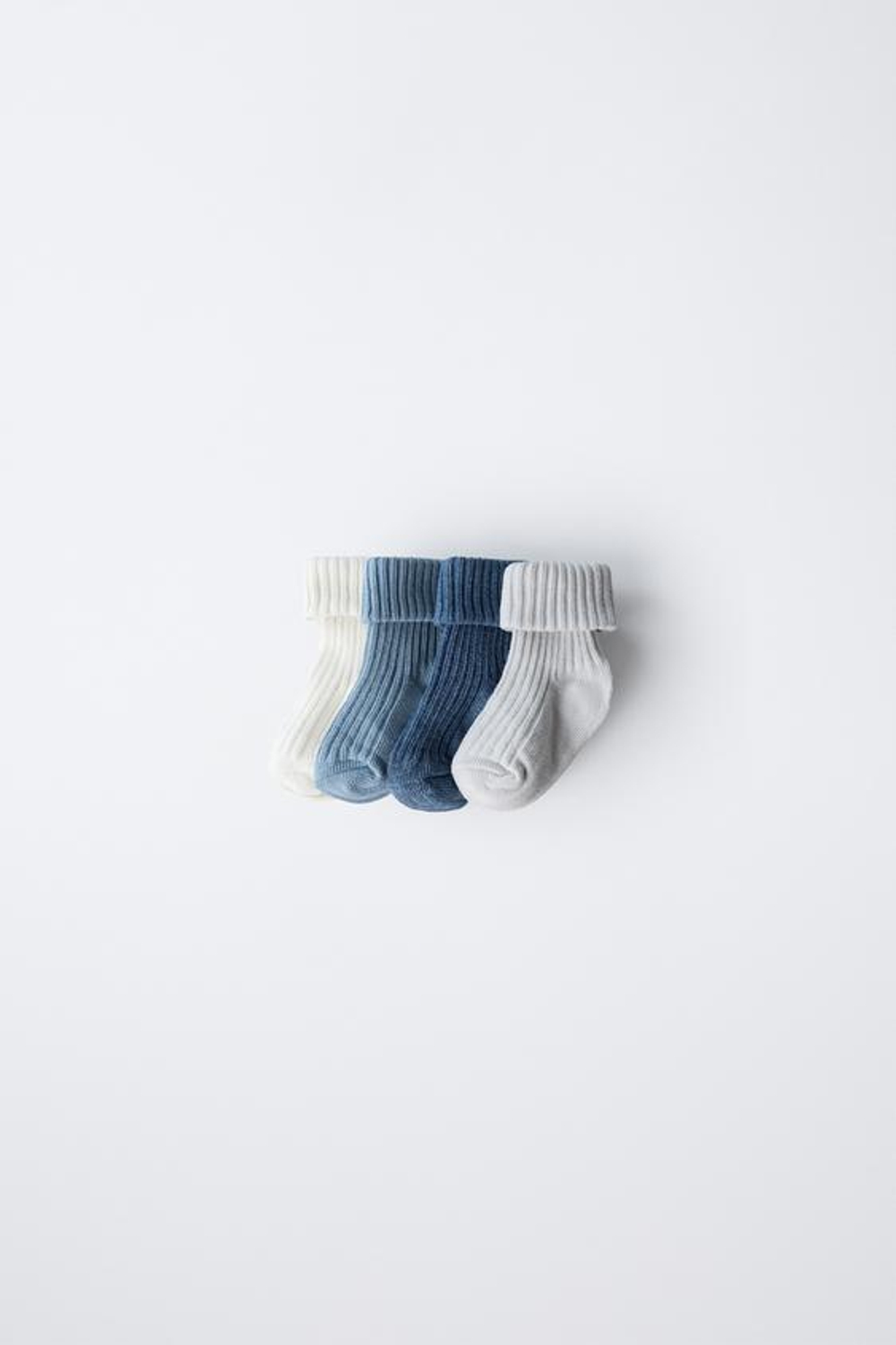 ZARA НАБОР ИЗ 4 ЦВЕТНЫХ НОСКОВ В КОРОБКЕ, СИНИЙ МЕЛАНЖ