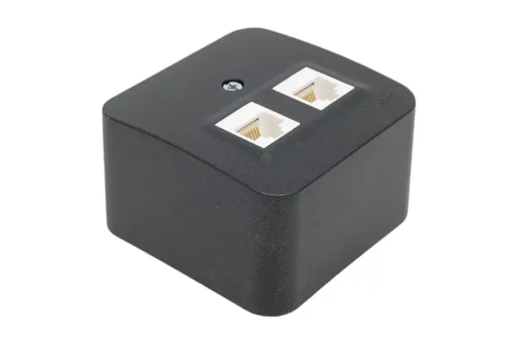 Розетка RJ45 Systeme Electric BLANCA двойная накладная антрацит 30896