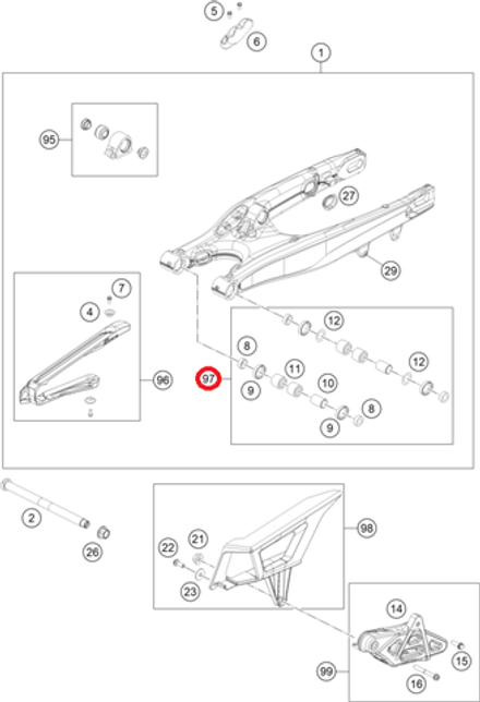 Ремкомплект маятника KTM, HQV, GASGAS 125-450 2020-22