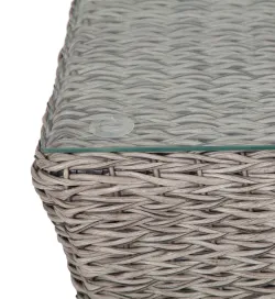 "Капучино" журнальный столик из искусственного ротанга (гиацинт), цвет серый