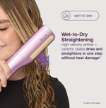 Shark SilkiPro Straight HT401UKPU выпрямитель для волос, фен-стайлер 2-в-1 Wet-to-Dry, профессиональный прибор для укладки волос, керамический выпрямитель