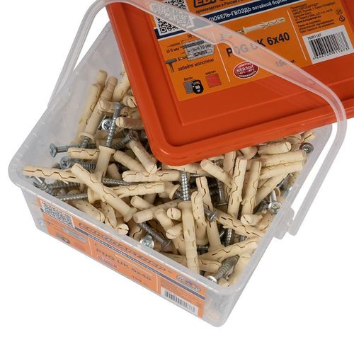 Дюбель-гвоздь 6х40 мм потайная манжета 150 шт Европартнер
