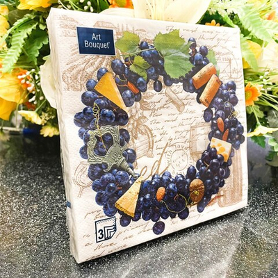 ВИНОГРАДНЫЙ ВЕНОК Салфетки  20л Home Collection Classic, 3-х сл *12
