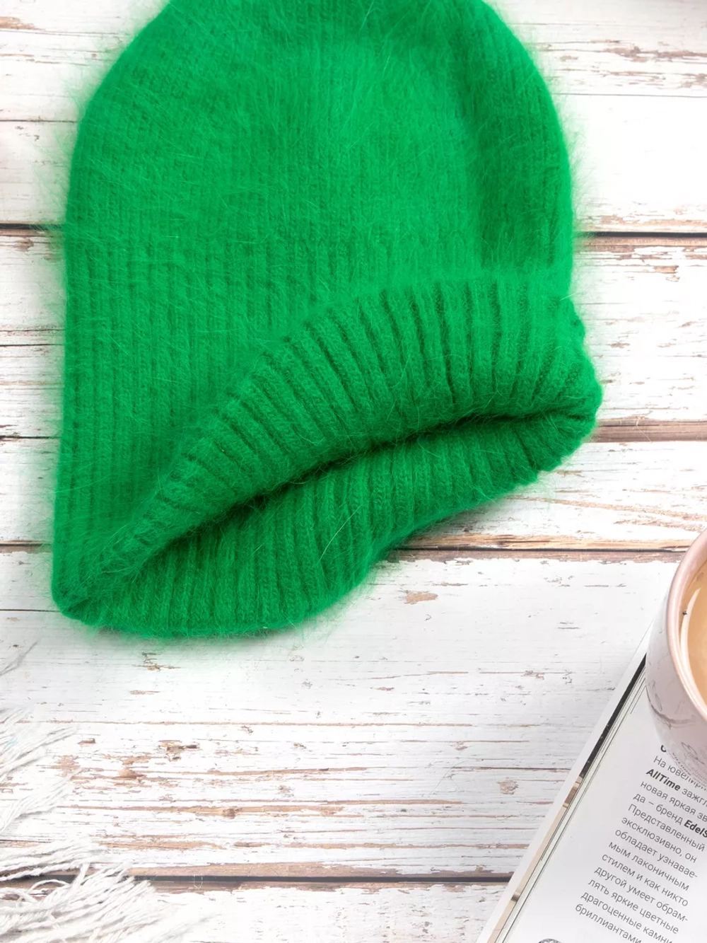 шапка ангора зимняя пушистая вязаная модная