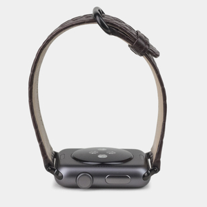 Ремешок для Apple Watch 44/45/46 mm из кожи аллигатора, темно-коричневого цвета