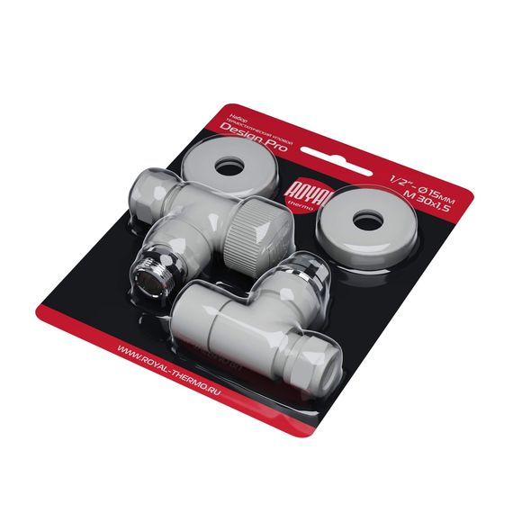 Набор термостатический угловой Royal Thermo Design Pro 15мм М30х1,5 (Белый) купить в Москве и Московской области по низкой цене с доставкой по России — (7) Набор термостатический угловой Royal Thermo Design Pro 15мм М30х1,5 (Белый) — (7)