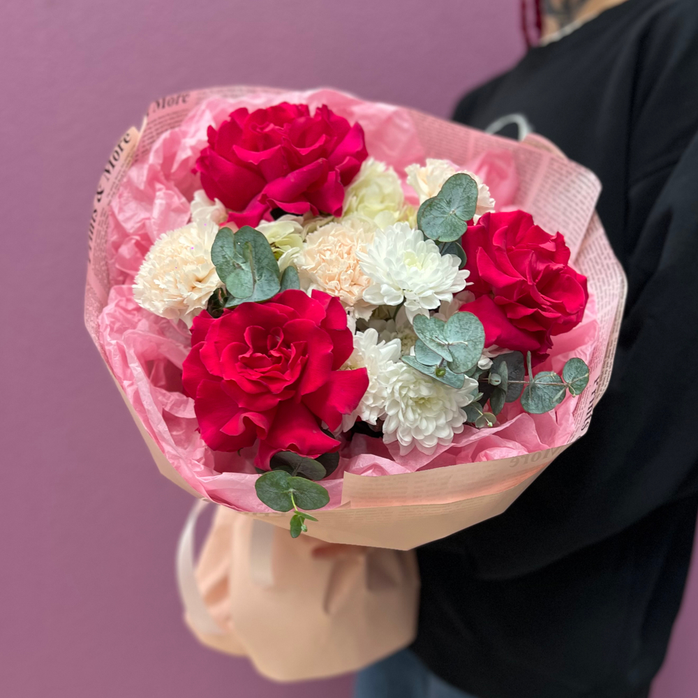 Букет "Малиновый поцелуй" #34