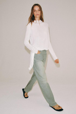 ZARA ДЖИНСЫ ZW COLLECTION ПРЯМОГО КРОЯ В ПОЛОСКУ С НИЗКОЙ ПОСАДКОЙ, ПОЛОСКИ