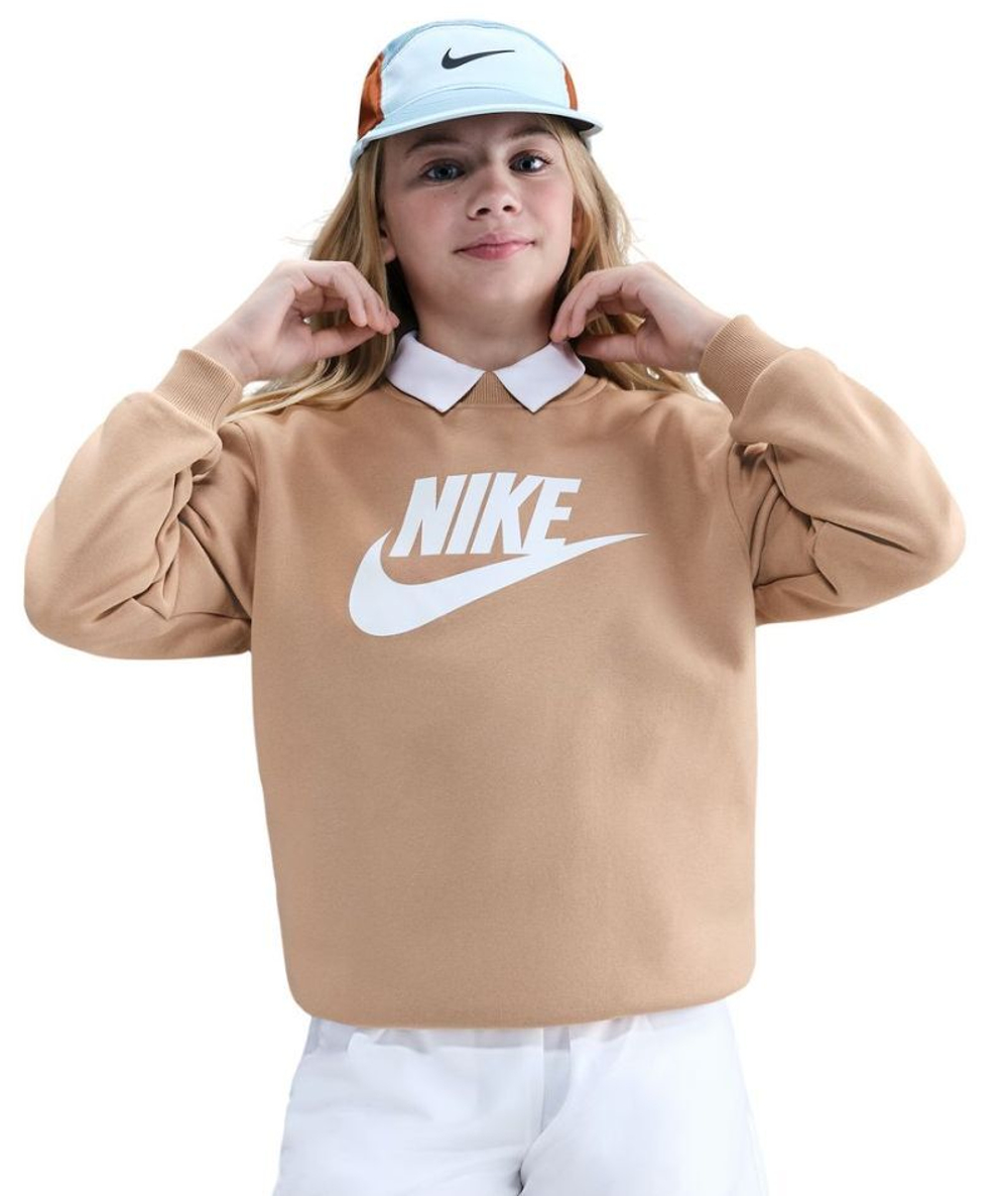 Кофта для мальчика теннисная Nike Kids Sportswear Club Fleece - hemp/white