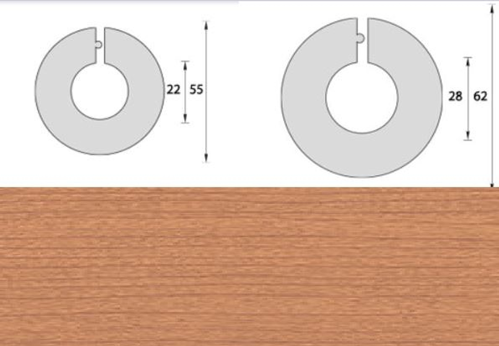 Розетта для труб 28мм "ИД" Вишня (3/4")