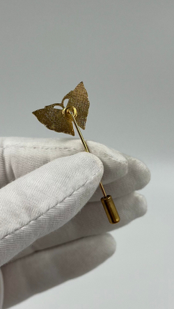 Брошь булавка Бабочка с эмалью в технике клуазоне