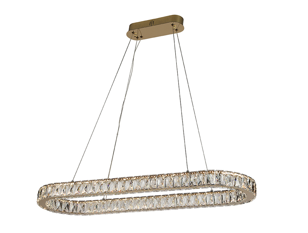 Подвесная светодиодная люстра Newport KRISTA 8580/90 C oval gold, М0071381