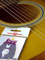 Стикер - Новогодний котик в гирлянде