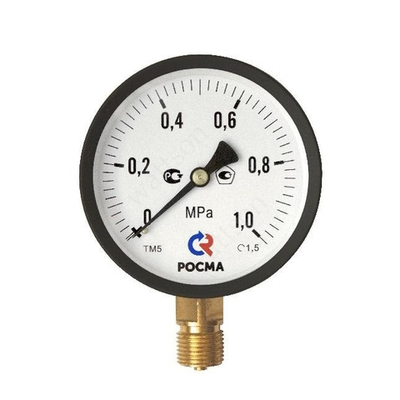 Манометр ТМ-510Р.00 (0 - 1,0 МРа) 100 мм, нижн. подкл. G1/2, класс 1.5 РОСМА