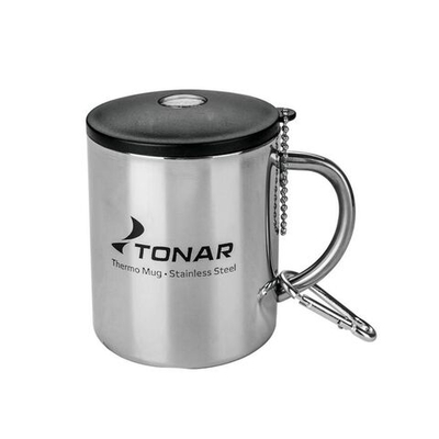 Термокружка 350ML с пл. крышкой+карабин (T.TK-038-350)