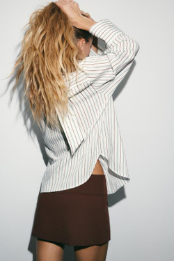 ZARA ЮБКА-ШОРТЫ, КОРИЧНЕВЫЙ МЕЛАНЖ